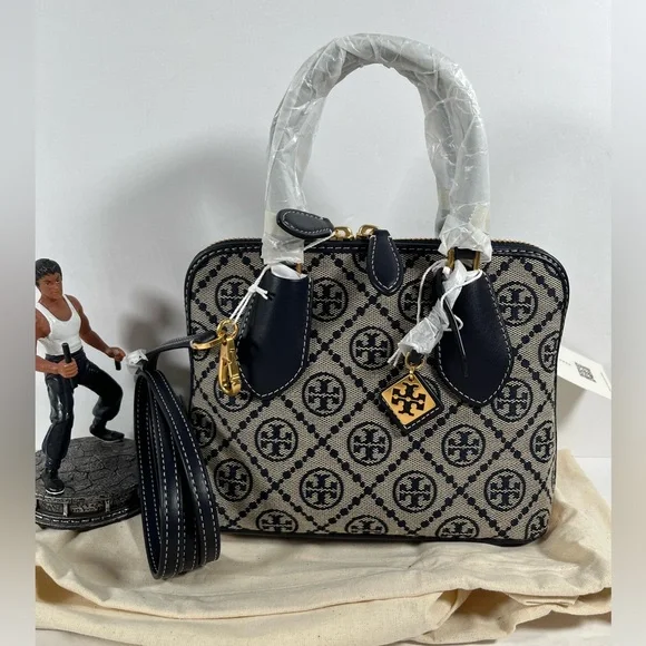 ショルダーバッグ・ポシェット Tory Burch Mini T Monogram Swing satchel 155620 MINI SWING SATCHEL T MONOGRAM JACQUARD – Main & Taylor